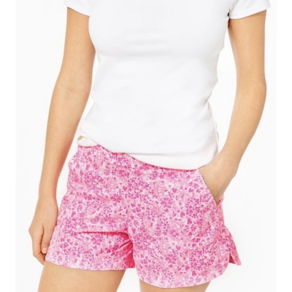 Lilly Pulitzer Ocean View Shorts Pink Shandy Invest A Gator - Size S - Picture 1 of 8